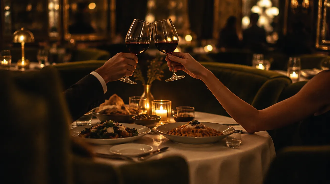 A candlelit table set for a private dinner